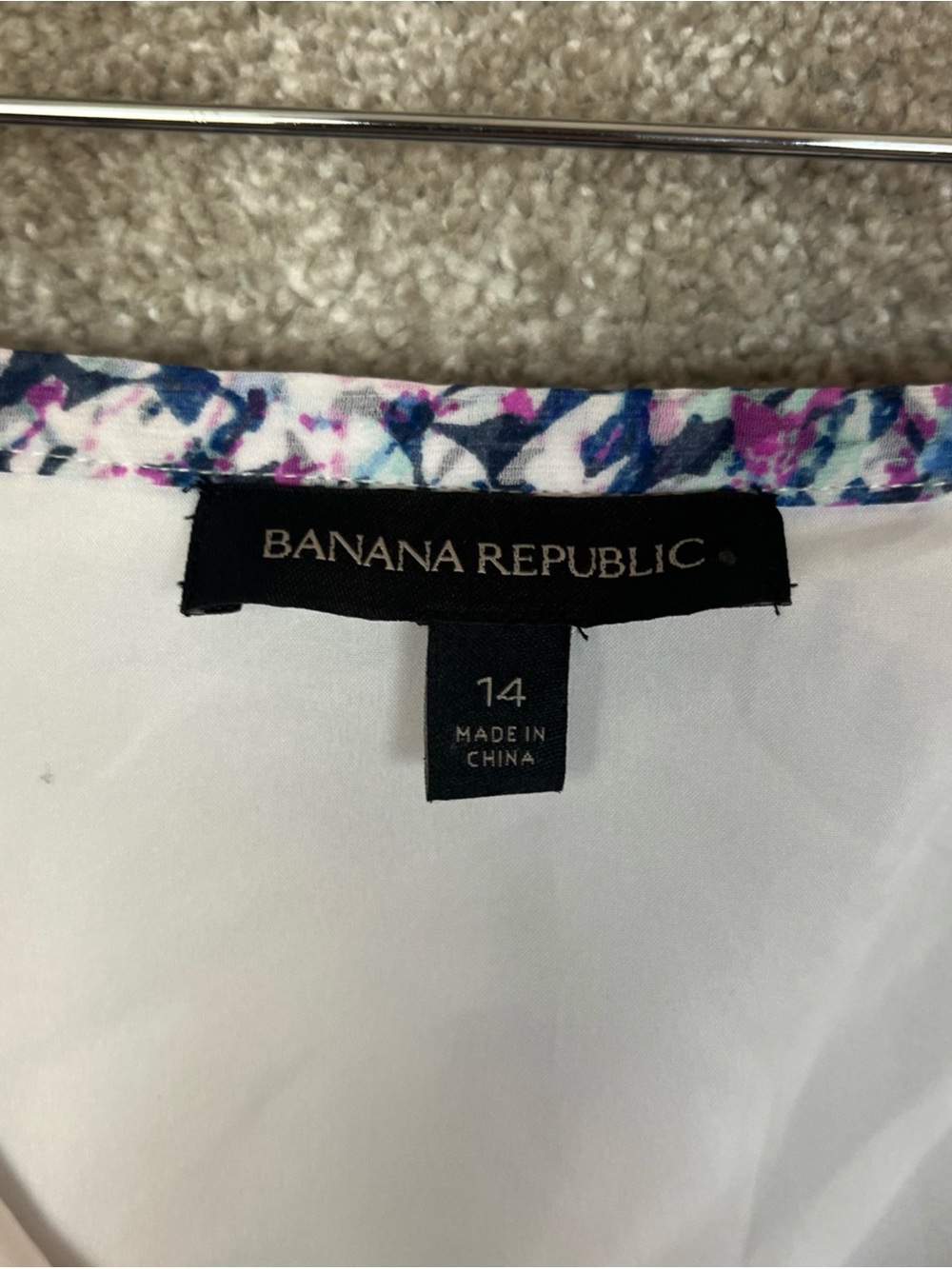 Banana Republic Skirt Womens 14 Blue Floral Pleated Sheer Lined Side Zip- 5139 - Picture 9 of 11